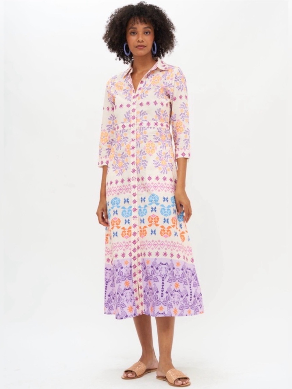 Oliphant Maxi Shirt Dress in Lilac Paradiso, Size XS